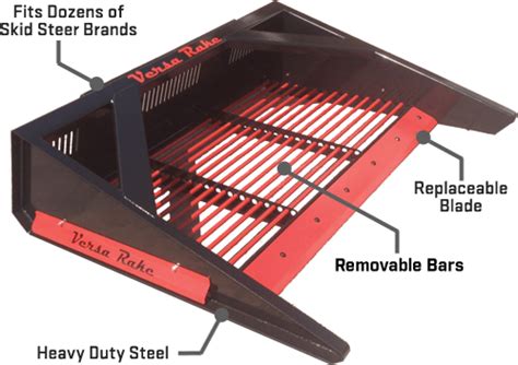 versatech skid steer attachments|versa rake.